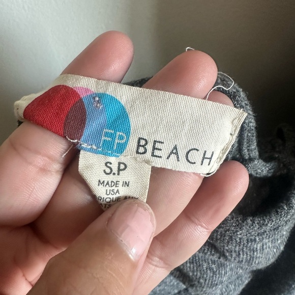 Free People Beach Gray Open Back Slit Cotton Dress Size Small - Picture 5 of 5